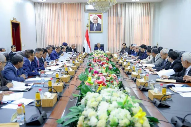 جانب من أحدث اجتماع لمجلس الوزراء اليمني في مدينة عدن (سبأ)