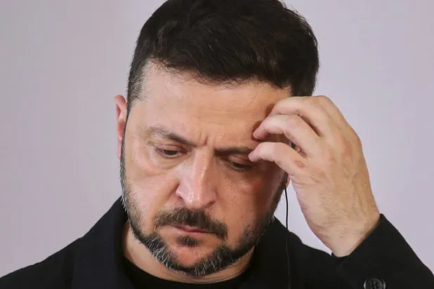 Ukraine's President Volodymyr Zelenskyy attends a press conference during his visit to Vienna, Austria, June 16, 2025. (AP)