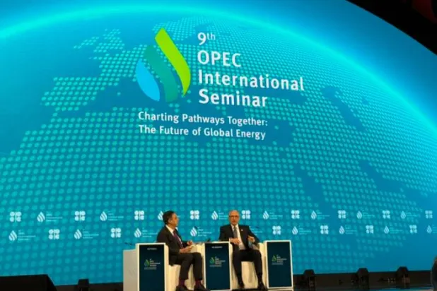 مختار باباييف خلال مشاركته في ندوة أوبك الدولية الأخيرة (الشرق الأوسط)