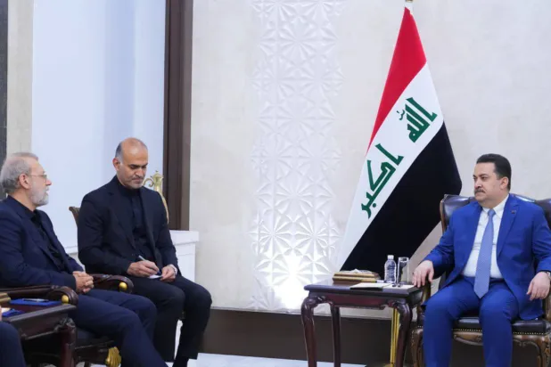 السوداني يُجري مشاورات مع أمين عام المجلس الأمن القومي الإيراني علي لاريجاني في بغداد الاثنين (رئاسة الوزراء العراقية)