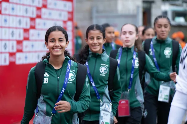 هذه المشاركة الرسمية الأولى للمنتخب الأخضر للشابات (الاتحاد السعودي)