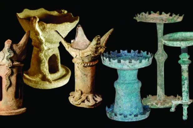 3 مجامر برونزية و3 مجامر فخارية مصدرها موقع ساروق الحديد التابع لإمارة دبي