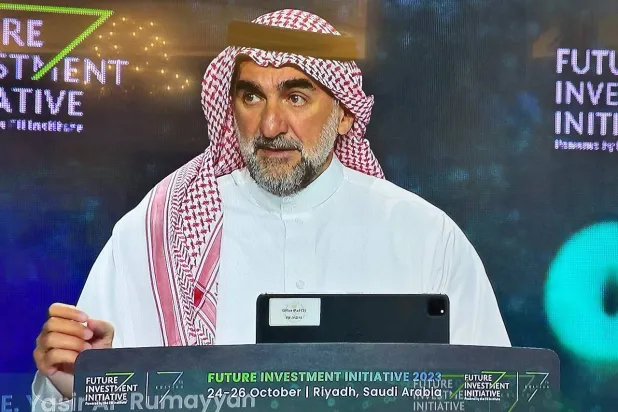 الرميان متحدثاً في افتتاح منتدى مستقبل الاستثمار في الرياض (أرشيفية - الشرق الأوسط)