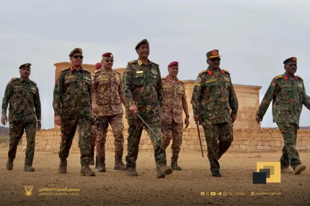 رئيس مجلس السيادة السوداني في منطقة المصورات شمال البلاد (صفحة مجلس السيادة - فيسبوك)