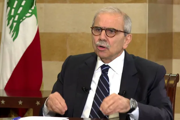 رئيس الوزراء اللبناني نواف سلام خلال المقابلة مع «الشرق الأوسط»