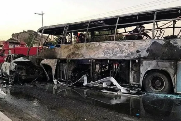 Cezayir'de meydana gelen bir otobüs kazası (Arşiv- Reuters)