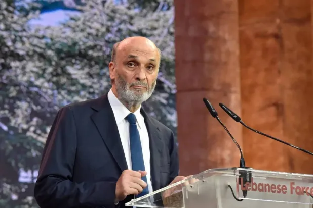 رئيس حزب «القوات اللبنانية» سمير جعجع في احتفال «ذكرى شهداء المقاومة اللبنانية» (القوات اللبنانية)