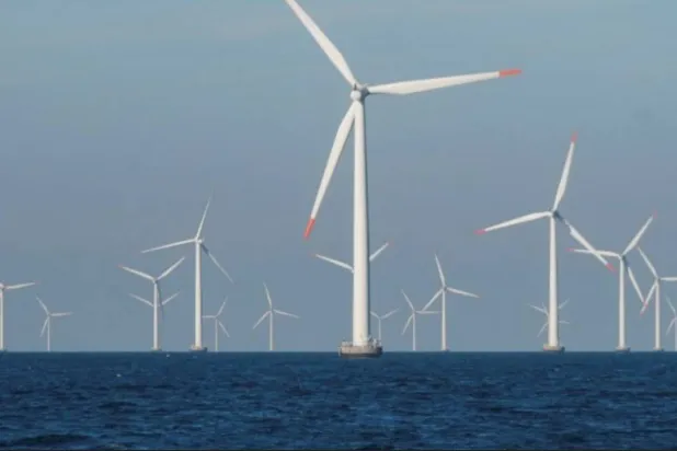 توربينات بمزرعة رياح بحرية في الدنمارك (رويترز)