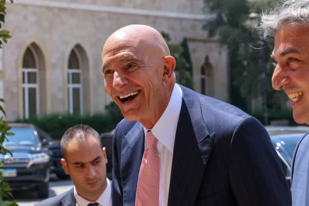 ABD’li Özel Temsilcisi Tom Barrack pazartesi günü Beyrut'u ziyaret ederek yetkililerle görüştü (AFP)