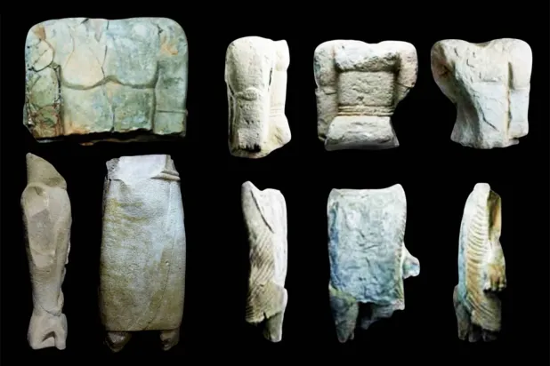 خمس قطع منحوتة من محفوظات متحف تيماء