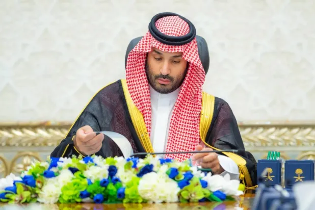 Prince Mohammed bin Salman bin Abdulaziz Al Saud, Crown Prince and Prime Minister, chairs the cabinet meeting in NEOM. (SPA)