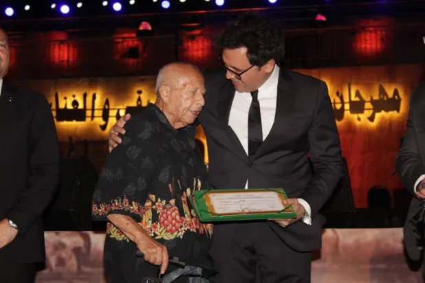 هاني شنودة مع وزير الثقافة المصري خلال التكريم (وزارة الثقافة)