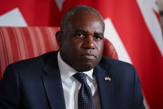 British Foreign Secretary David Lammy looks on as he meets with US Vice President JD Vance (not pictured) at Chevening House in Sevenoaks, Britain, August 8, 2025. (Reuters)