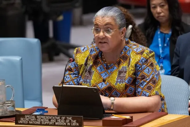 المبعوثة الأممية في جلسة لمجلس الأمن الدولي (البعثة الأممية في ليبيا)