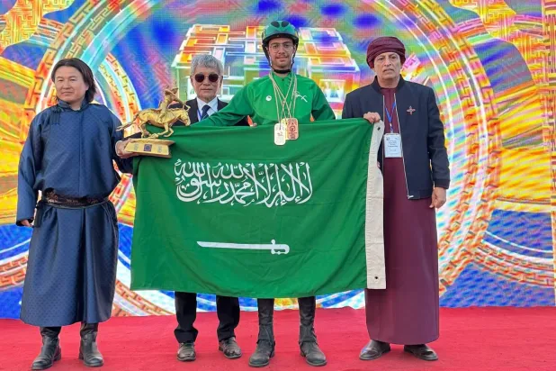 التميمي خلال التتويج (الشرق الأوسط)