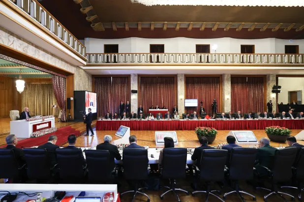 جانب من أحد اجتماعات اللجنة البرلمانية لنزع أسلحة «العمال الكردستاني» (البرلمان التركي - إكس)