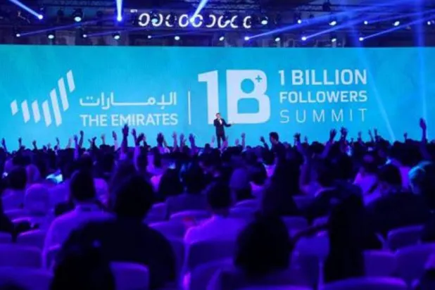 جانب من دورة سابقة لقمة المليار متابع في دبي (الشرق الأوسط)