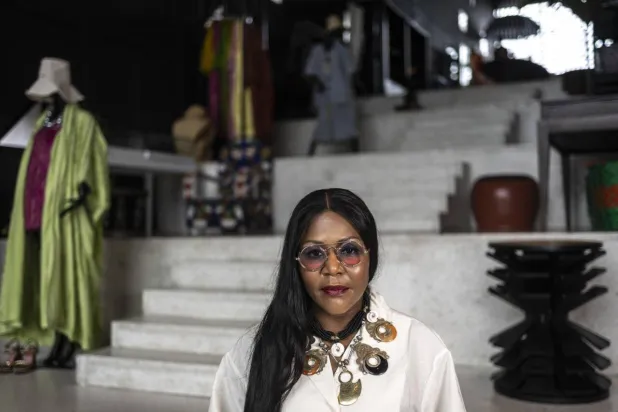 Reni Folawiyo, founder of Alara concept store in Lagos, promotes what she calls 'Afro-lux'. OLYMPIA DE MAISMONT / AFP

