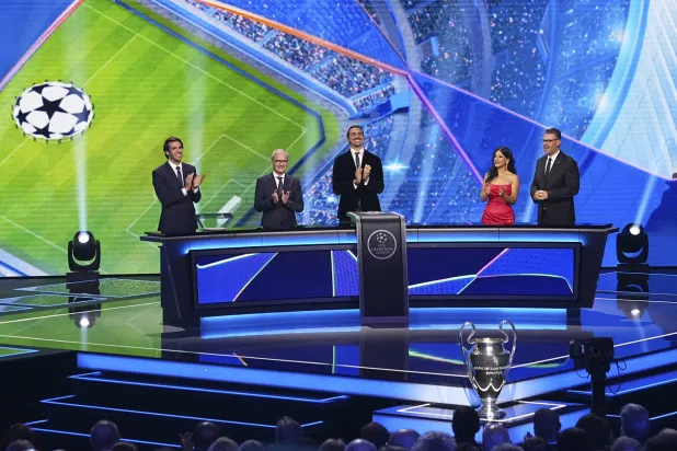 من مراسم القرعة التي أُجريت في موناكو (أ.ب)