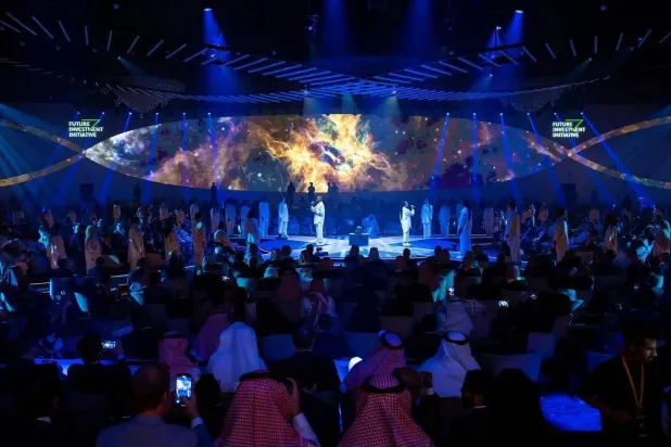حفل إطلاق النسخة الماضية من مؤتمر مبادرة مستقبل الاستثمار في الرياض (الشرق الأوسط)