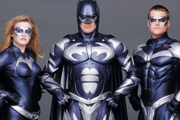 Alicia Silverstone, George Clooney ve Chris O'Donnell, Batman ve Robin'de (Warner Bros Pictures)
