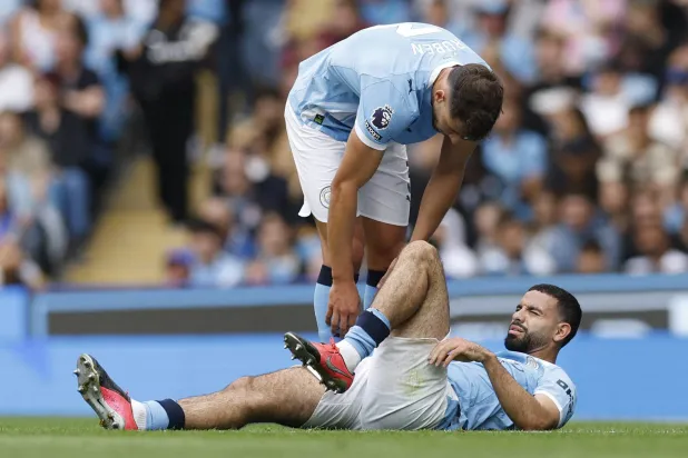 ريان آيت نوري مدافع مانشستر سيتي الإنجليزي (رويترز) 