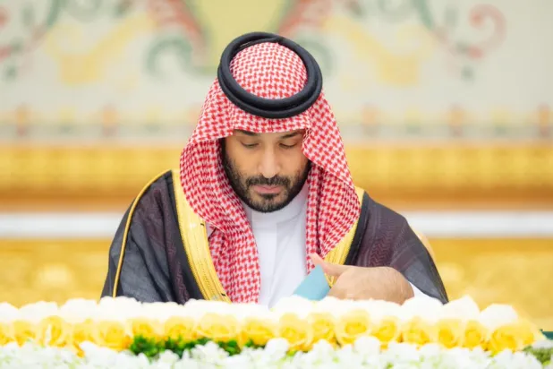 ولي العهد السعودي الأمير محمد بن سلمان خلال ترؤسه جلسة مجلس الوزراء في الرياض (واس)