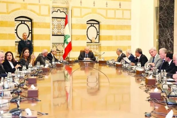 A cabinet session chaired by President Joseph Aoun (AP)