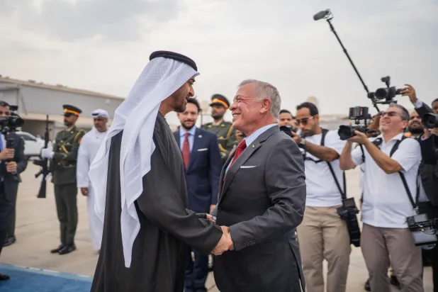 الشيخ محمد بن زايد والعاهل الأردني الملك عبد الله الثاني بن الحسين (بترا)