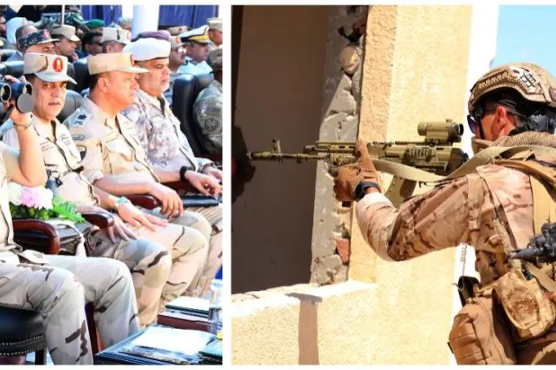 الفريق أحمد خليفة رئيس الأركان المصري يشهد تنفيذ أحد الأنشطة التدريبية الرئيسية للتدريب المصري - الأميركي المشترك «النجم الساطع - 2025»... (المتحدث العسكري)