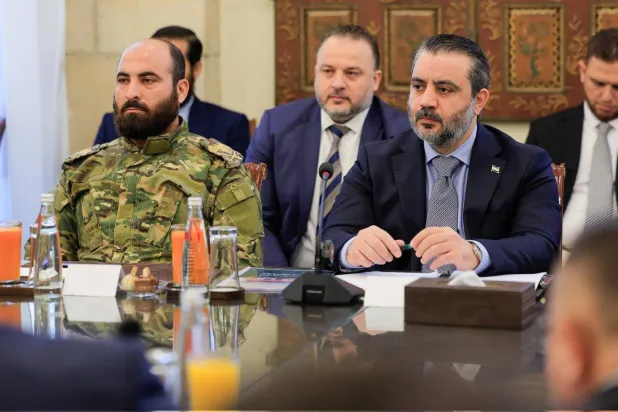 Foreign Minister Asaad Hassan al-Shibani meets in Damascus with a high-level Russian delegation, joined by senior Syrian officials (Syrian Foreign Ministry – X). 