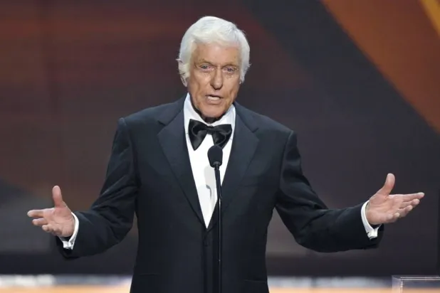 Dick Van Dyke speaks at the 19th Annual Screen Actors Guild Awards in Los Angeles on Jan. 27, 2013. (AP) 