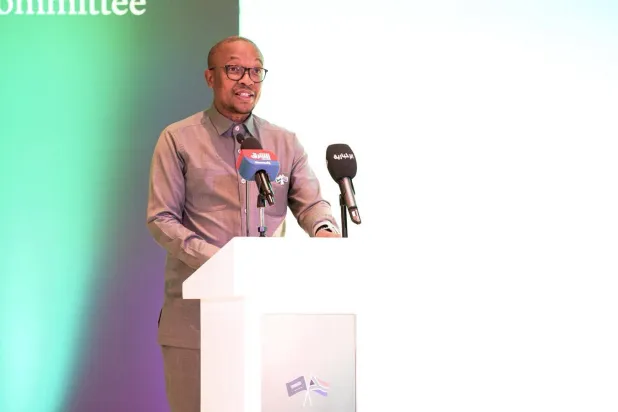 وزير التجارة والصناعة والمنافسة بجنوب أفريقيا متحدثاً في افتتاح أعمال اللجنة السعودية - الجنوب أفريقية (تركي العقيلي)