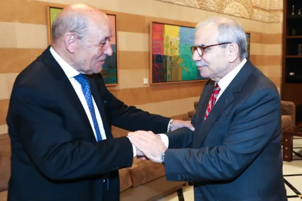 رئيس الحكومة اللبنانية نواف سلام يستقبل الموفد الفرنسي جان إيف لودريان (رئاسة الحكومة)