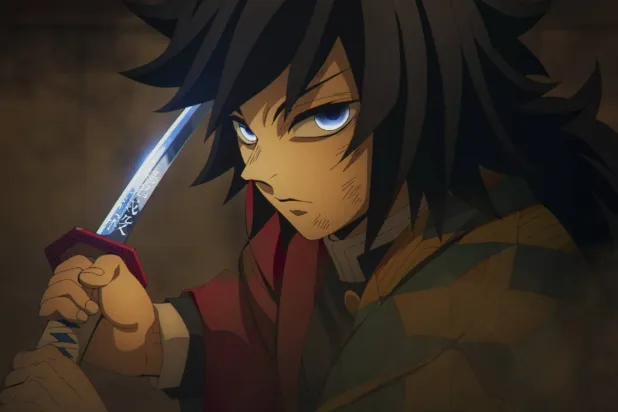 This image released by Sony Pictures Entertainment shows a scene from "Demon Slayer: Kimetsu no Yaiba – Infinity Castle." (Sony Pictures Entertainment via AP)