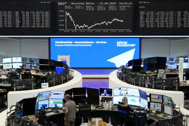 مؤشر الأسهم الألماني «داكس» في بورصة فرنكفورت (رويترز)