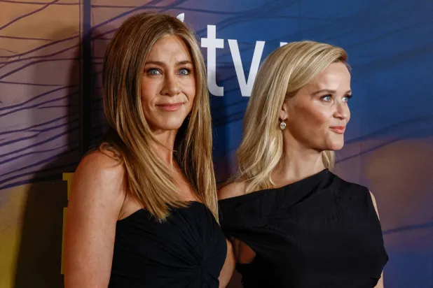 Jennifer Aniston and Reese Witherspoon attend the premiere of the fourth season of the TV show "The Morning Show" in New York City, US, September 9, 2025. (Reuters)