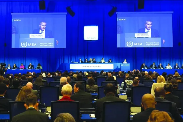 Rafael Grossi speaks at IAEA conference in Vienna, Sept. 15, 2025 (AFP) 