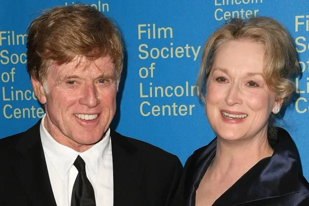 This photo taken on April 14, 2008 shows actors Robert Redford and Meryl Streep attending the Film Society of Lincoln Center 35th Gala Tribute to Meryl Streep in New York City. (Getty Images/AFP)
