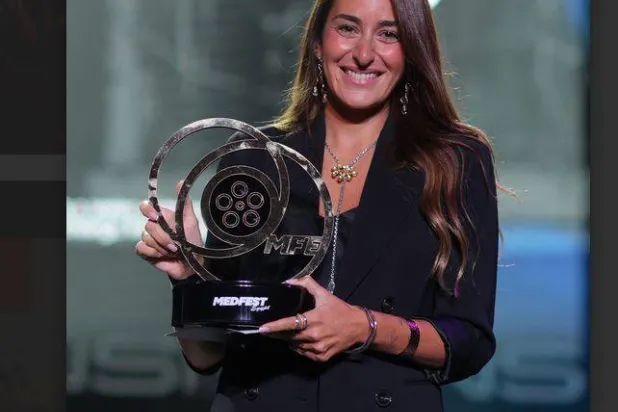 الفنانة أمينة خليل خلال تكريمها بالمهرجان (إدارة المهرجان)