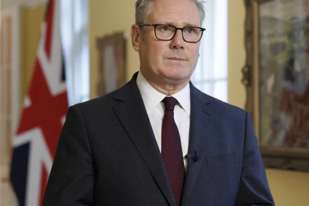 UK Prime Minister Keir Starmer announcing his government’s recognition of Palestine on Sunday in London (UK Prime Minister’s Office)