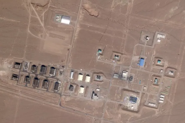  This satellite photo provided by Planet Labs PBC shows Iran's Shahroud solid propellant plant outside of Shahroud, Iran, after an Israeli attack on June 25, 2025. (Planet Labs PBC via AP) 