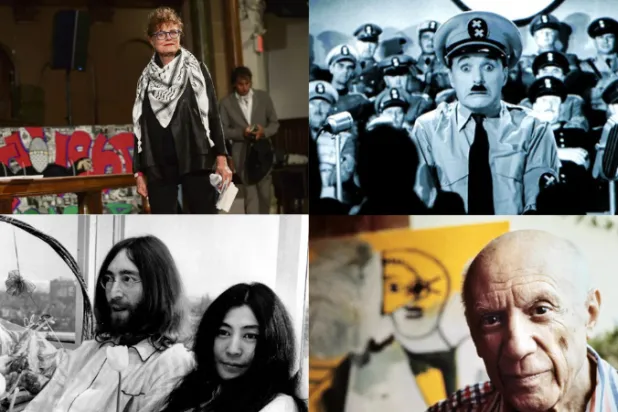 تشابلن وساراندون وبيكاسو ولينون... فنانون ضد الحرب (أ.ب – رويترز – أ.ف.ب)