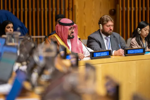 وزير الاقتصاد والتخطيط يلقي كلمته في القمة الأولى للاقتصاد العالمي المستدام والشامل والمرن في نيويورك (واس)