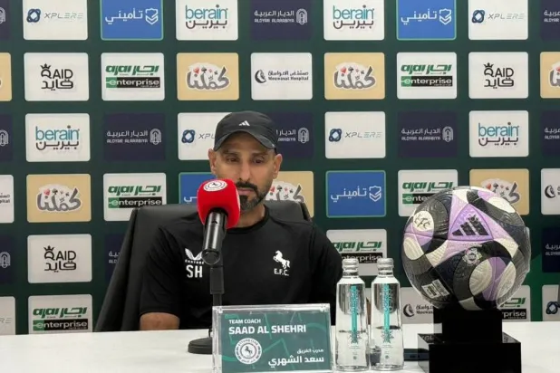 سعد الشهري خلال المؤتمر الصحافي (الشرق الأوسط)