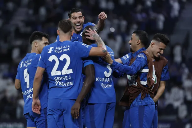 فرحة هلالية بالهدف الثاني (رويترز)