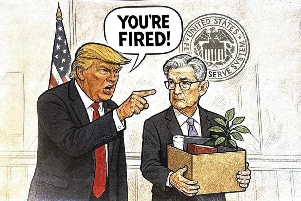 ترمب ينشر صورة كاريكاتيرية تُظهره وهو يقيل باول