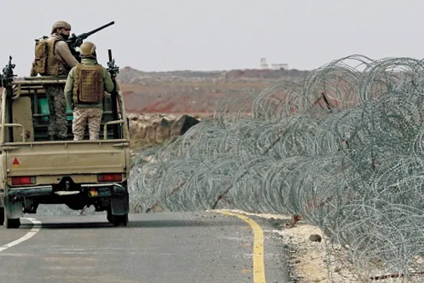 جنود من الجيش الأردني عند نقطة حدودية (أرشيفية - أ.ف.ب) 