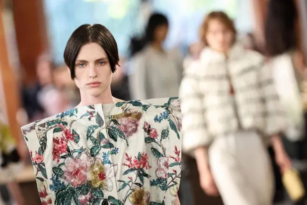 A model presents a creation by Louis Vuitton for the Women Ready-to-wear Spring-Summer 2026 collection as part of the Paris Fashion Week, in Paris on September 30, 2025. (AFP)