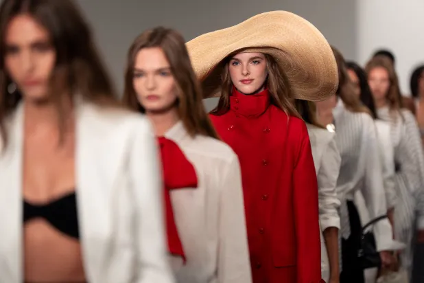 Models present creations from the Ralph Lauren Spring 2026 collection during New York Fashion Week in New York City, US, September 10, 2025. REUTERS/Angelina Katsanis
